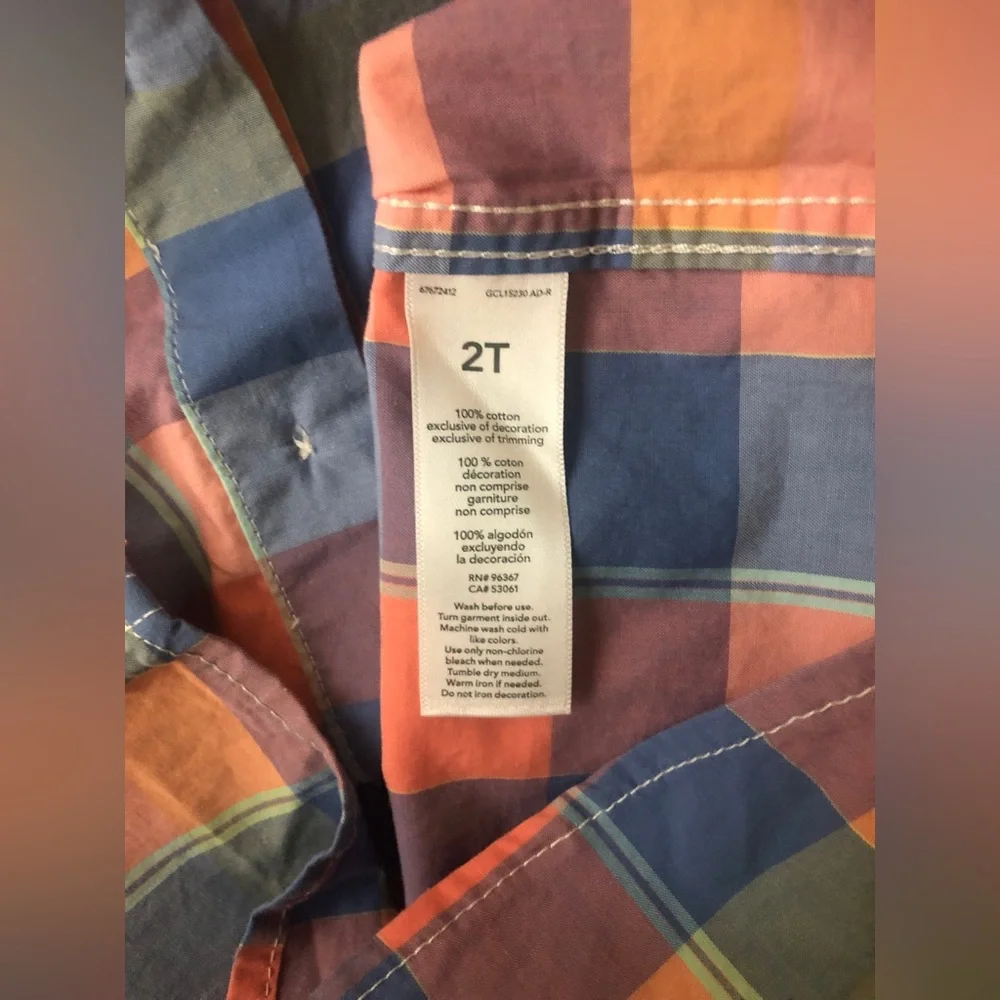 OshKosh Plaid Button-Up Shirt Boys' 2T